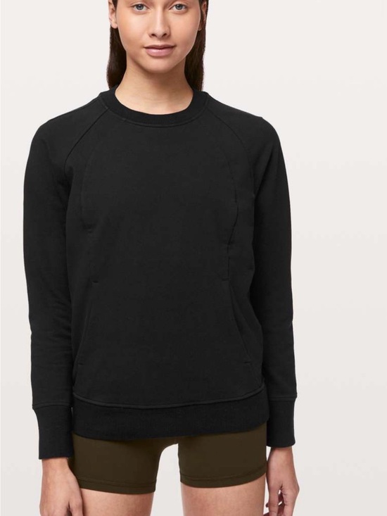lululemon athletica Sweaters - Lululemon Scuba Crew Stretch French Terry in Black